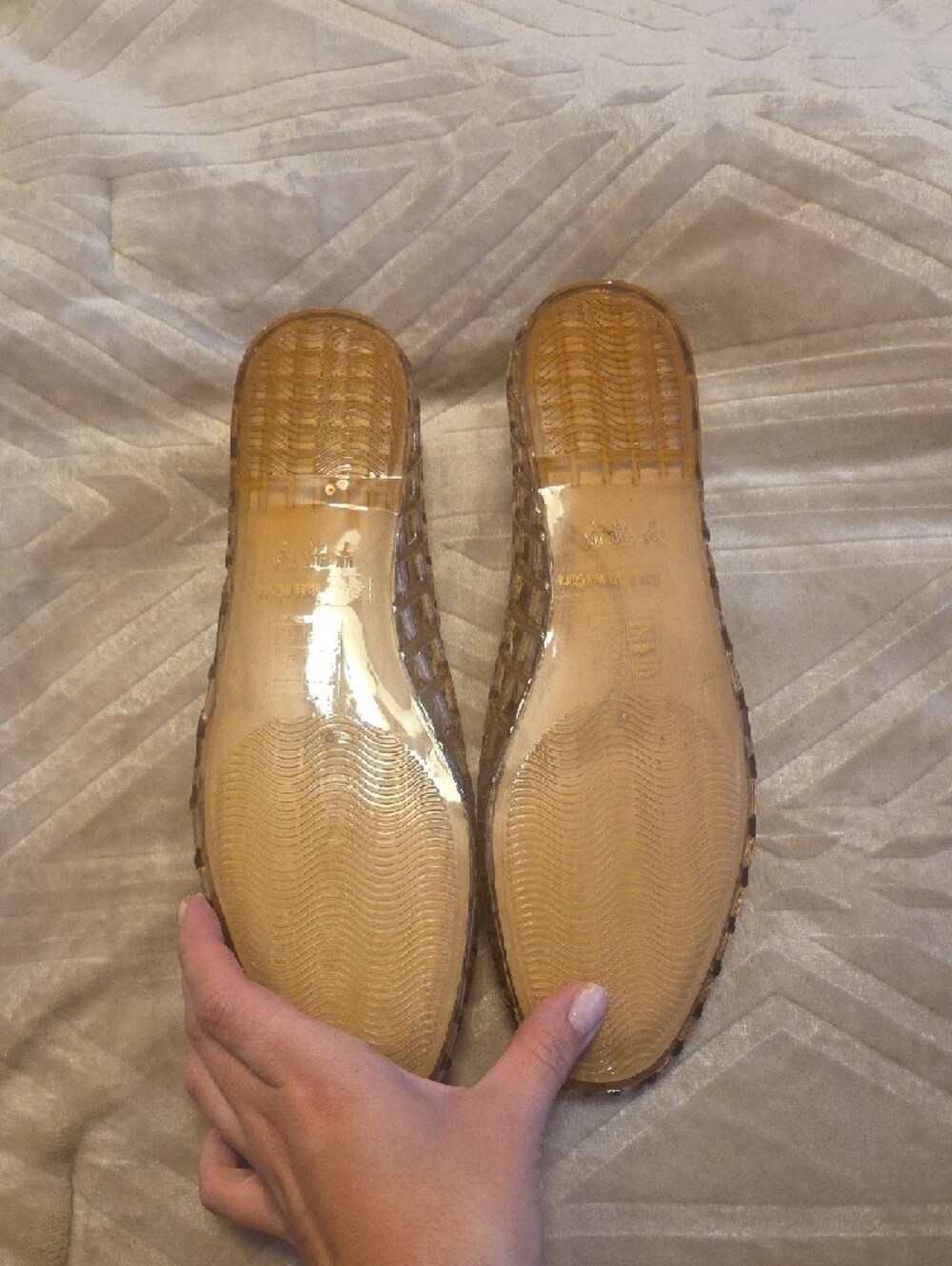 Dolce Vita Brown Transparent Lattice Jelly Flats - Picture 4 of 6